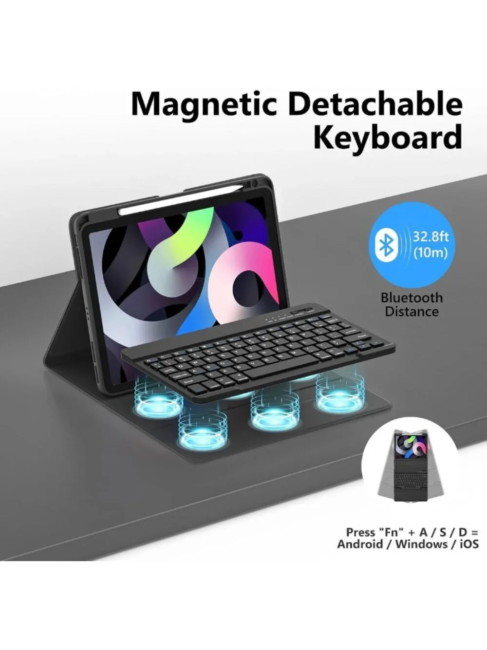 Detachable Keyboard Case for iPad Air 11 Inch - Slim, Lightweight, Stylish